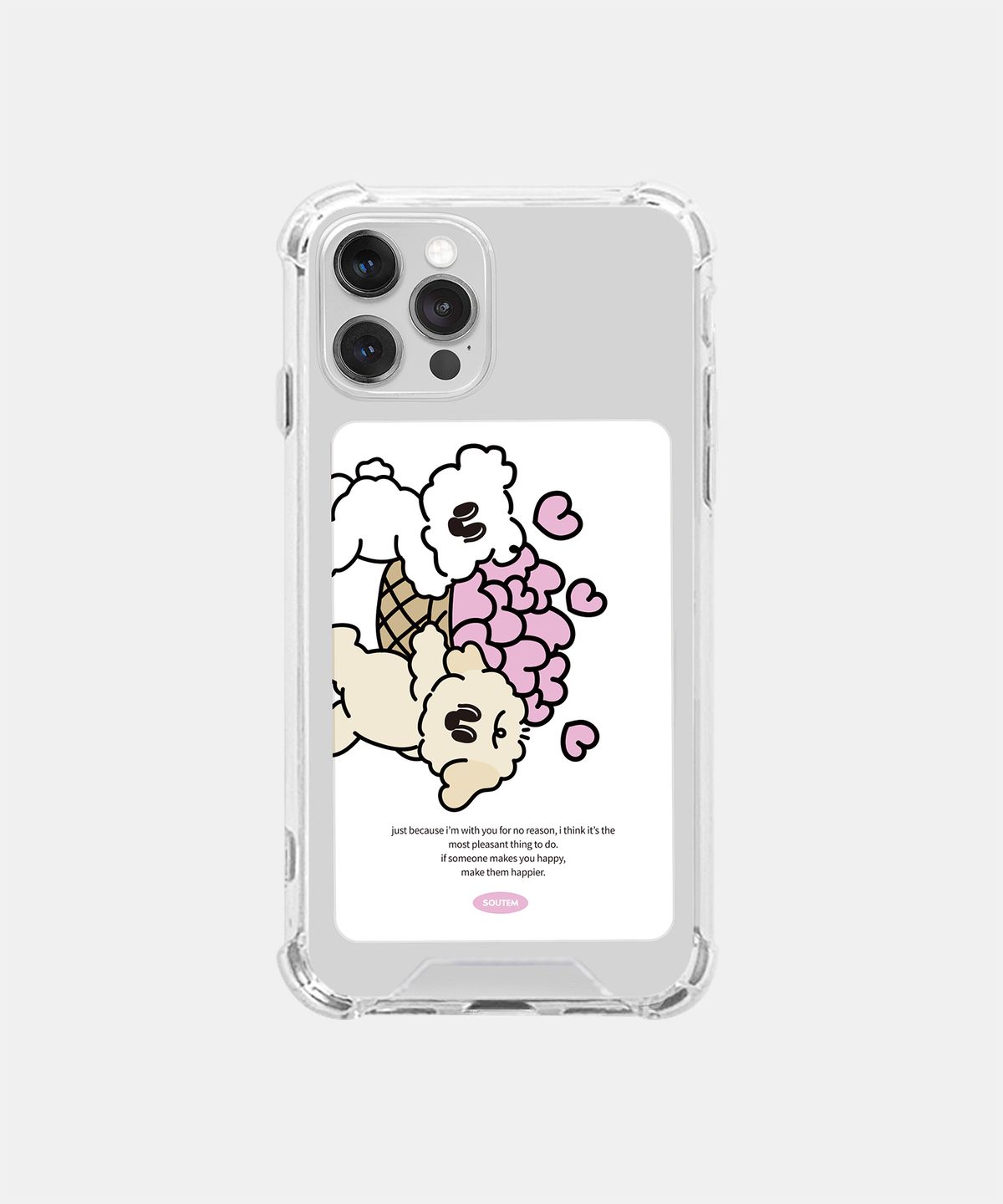 소유템(SOUTEM) Heart Mori Nuri Card Phone Case_Clear