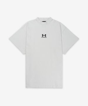 언더아머 오버사이즈 반소매 티셔츠 - 더티 화이트:블랙 / 787349TRVB79081