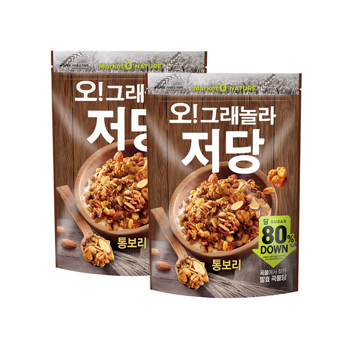 닥터유(DRYOU) 오리온 마켓오 오그래놀라 저당 통보리(360g) x 2개