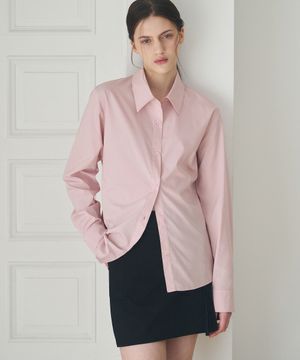 링클프리 슬림 라인 셔츠 [SOFT PINK]