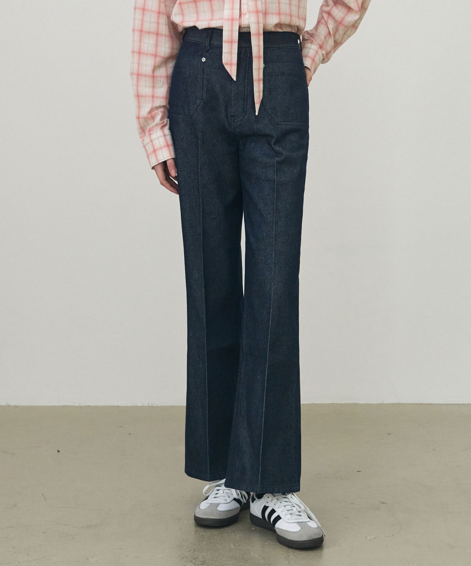 MUSINSA公式 | DRAWFIT WOMEN Non-Fade Denim Slacks [BLUE]