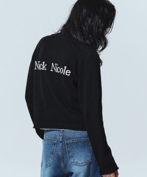 NICOLE JAQUARD KNIT CARDIGAN_BLACK