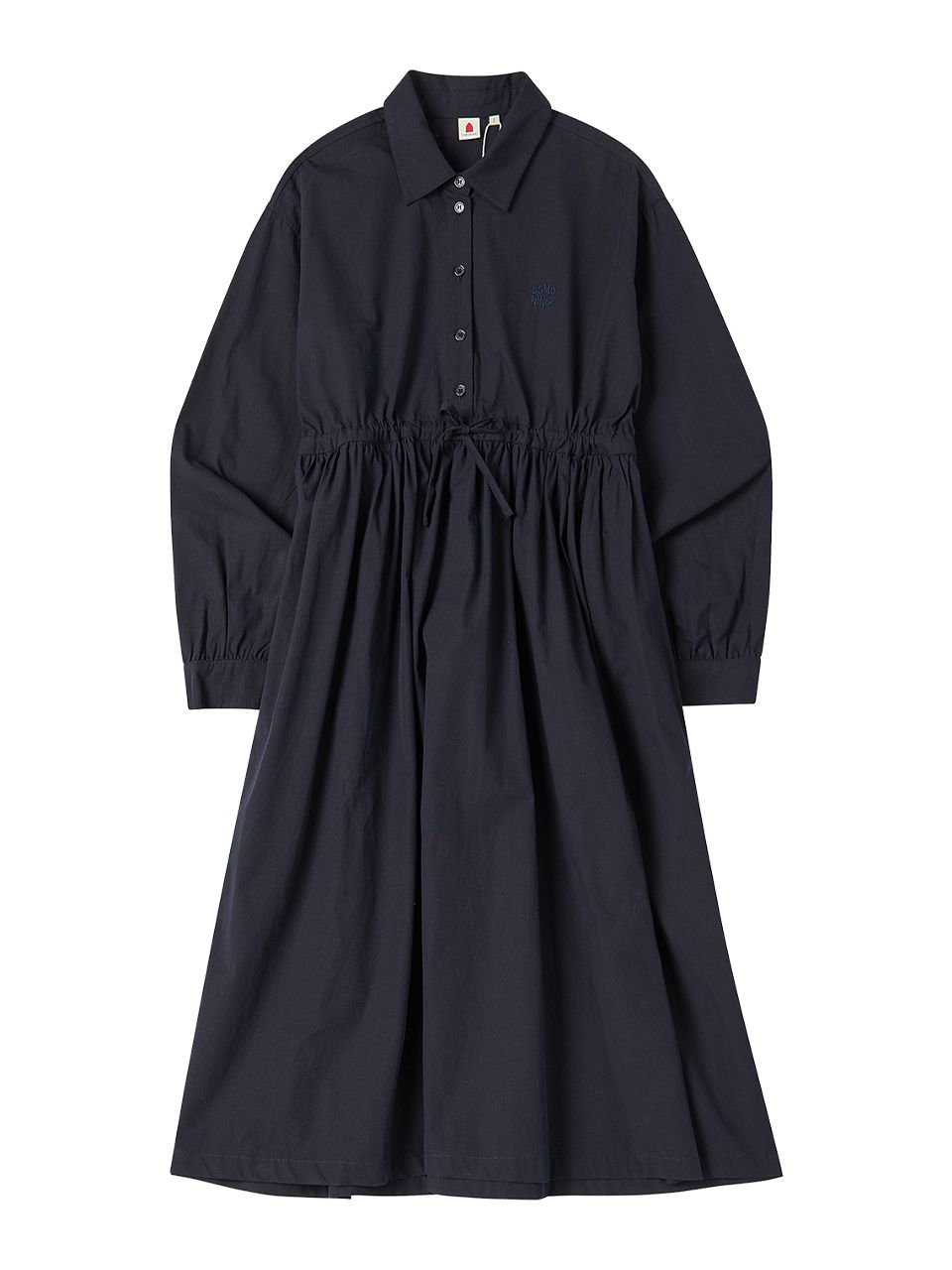 ワンピース SHIRRING LONG ONEPIECE MUSINSA公式 | COMONINOZ W SHIRRING LONG ONE-PIECE [NAVY]