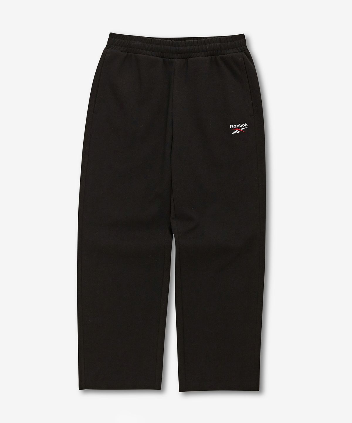 리복(REEBOK) 에센셜 스트레이트 스웨트 팬츠 - 블랙