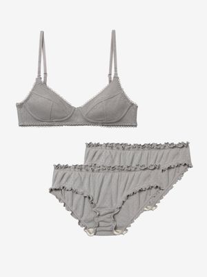 휴이나 코튼 브라렛 1 + 팬티 2 SET