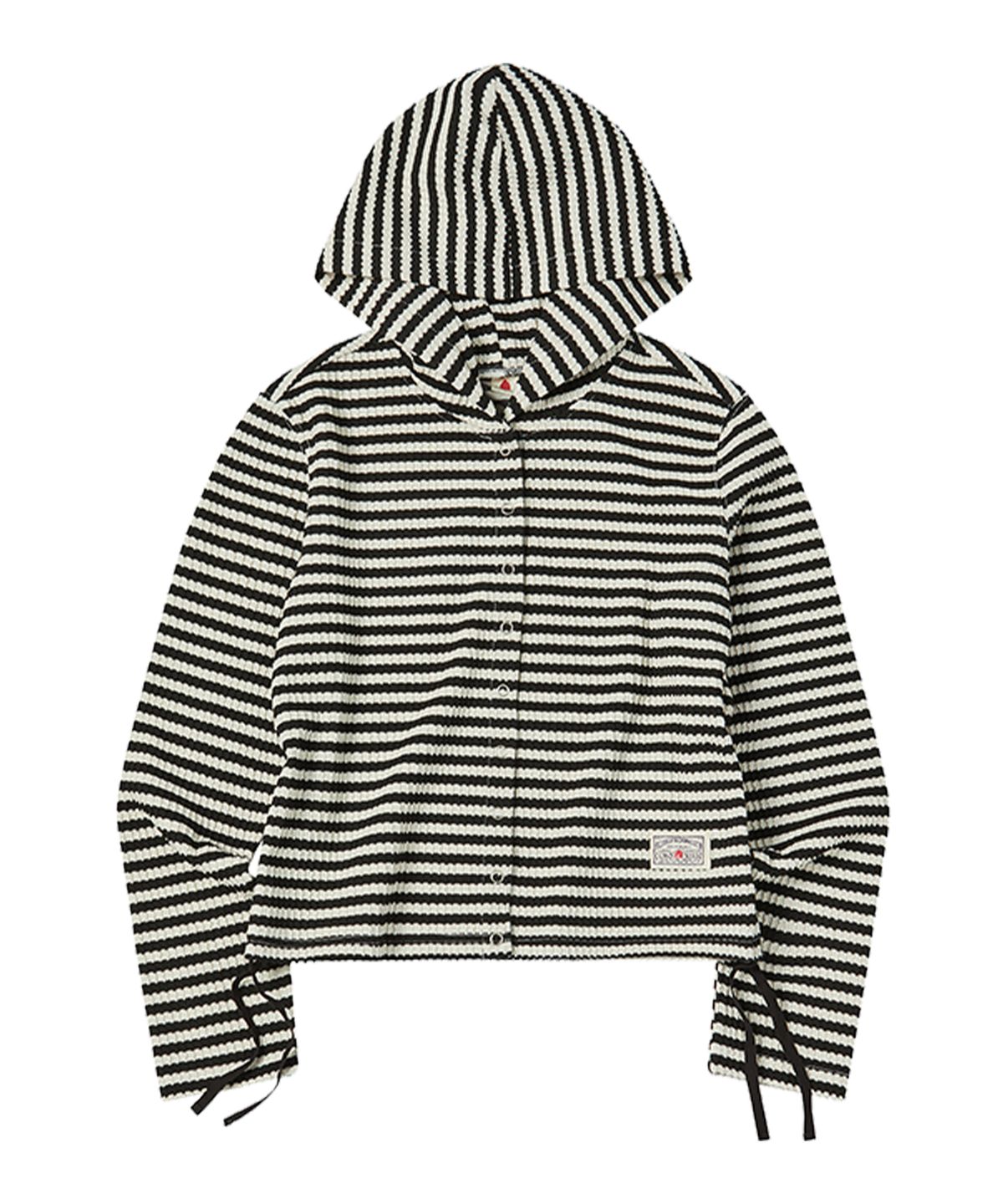 꼬모니노즈(COMONINOZ) W STRIPE CARDIGAN [BLACK]