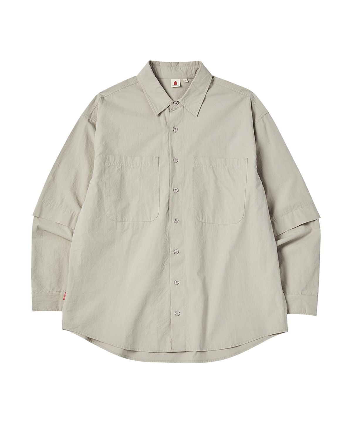 꼬모니노즈(COMONINOZ) DOUBLE LAYERED SHIRT [BEIGE]
