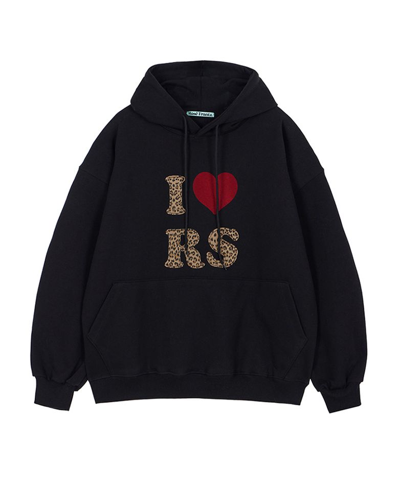 Leopard Heart Hoodie [Black]