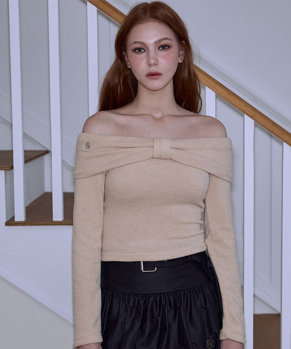 로제프란츠(ROSEFRANTZ) Bella Off Shoulder Long Sleeve [Beige]