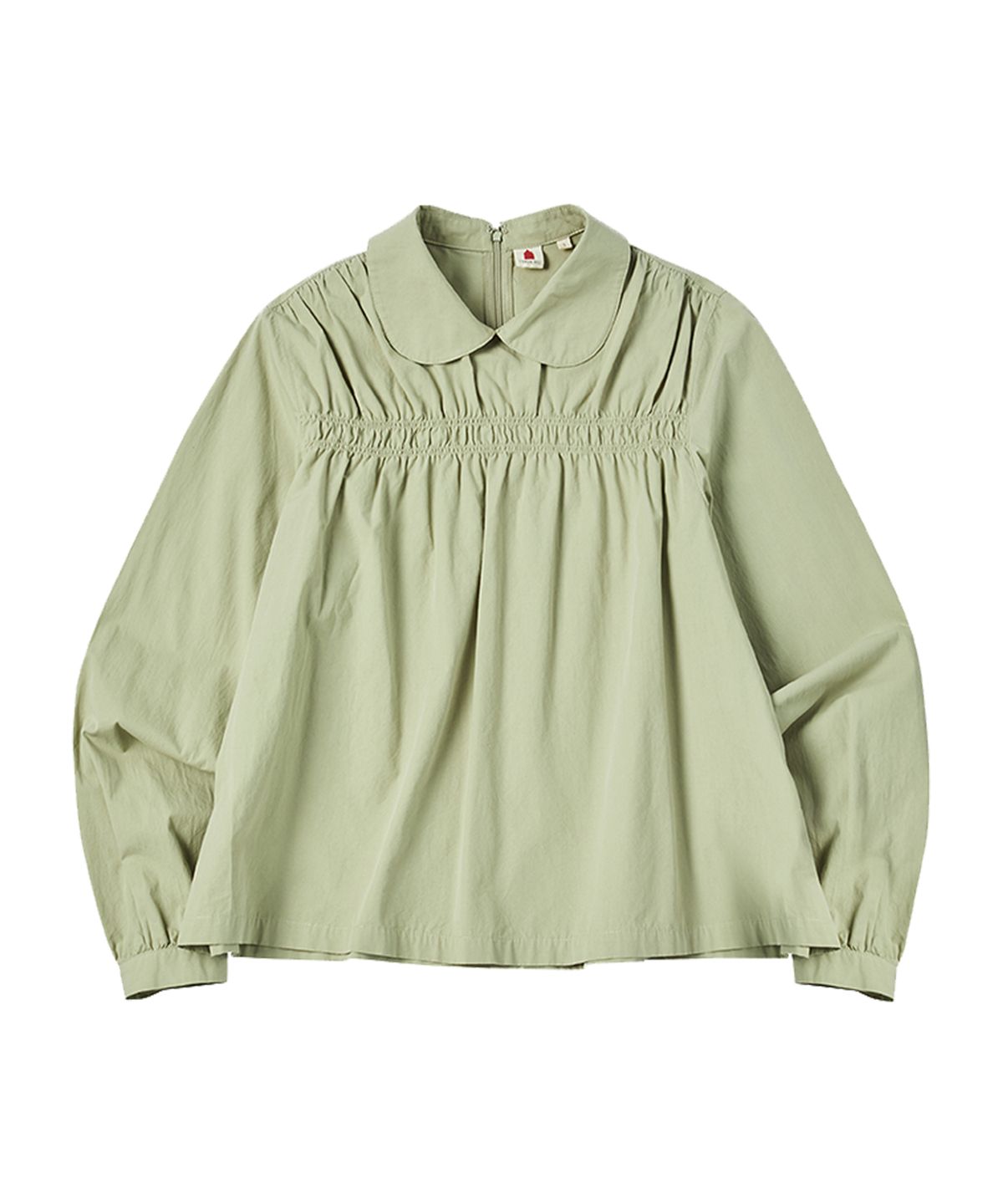 꼬모니노즈(COMONINOZ) W NOZ SHIRRING BLOUSE [KHAKI]