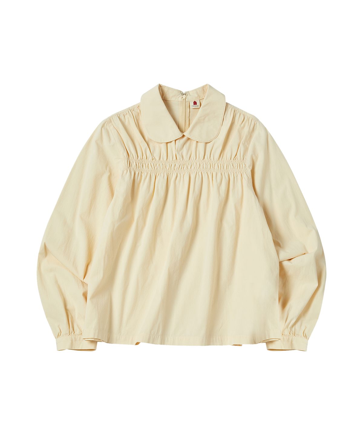 꼬모니노즈(COMONINOZ) W NOZ SHIRRING BLOUSE [CREAM]