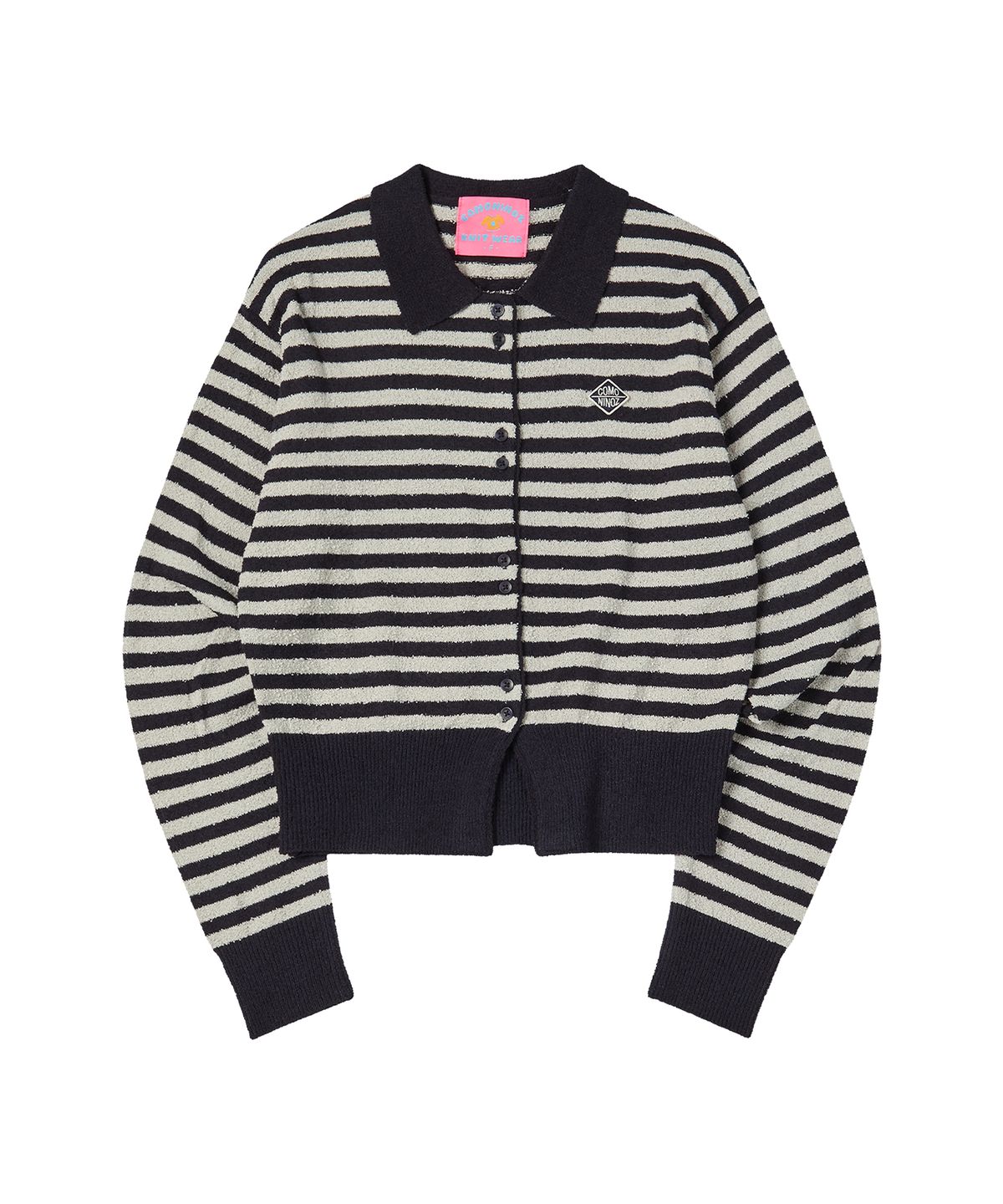꼬모니노즈(COMONINOZ) W SPRING BUTTON CARDIGAN [NAVY]