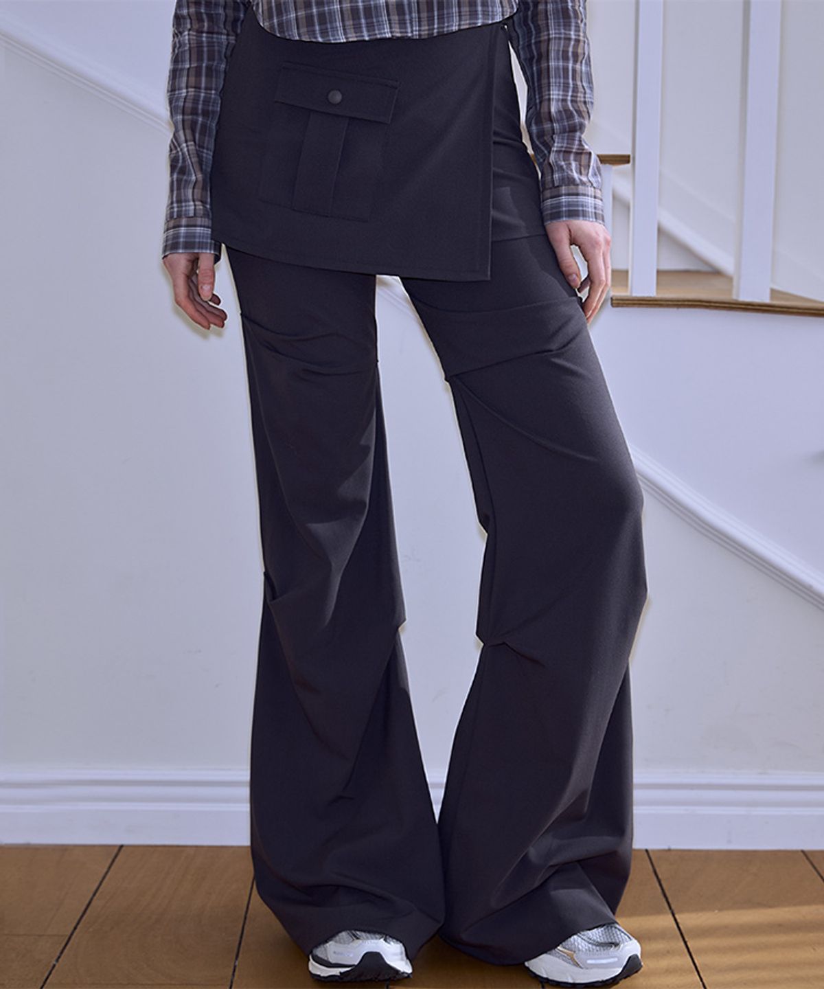 로제프란츠(ROSEFRANTZ) Wrap Skirt & Pintuck Pants [Charcoal]