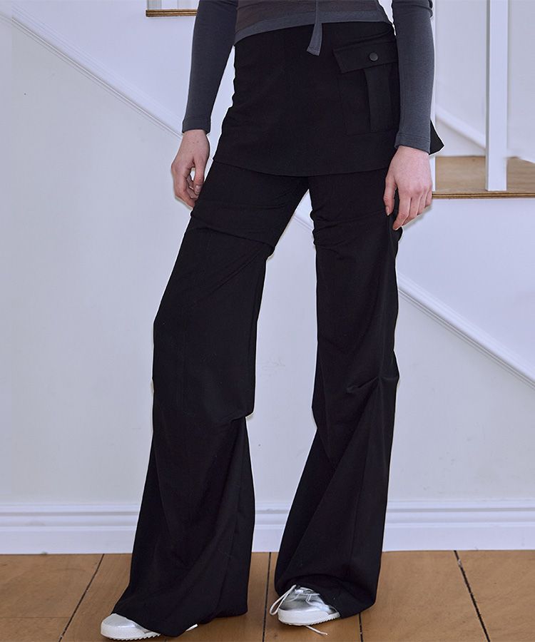 ★Rose Frantz★ Wrap Skirt & Pintuck Pants (2色) MUSINSA | ROSÉ FRANTZ Wrap Skirt & Pintuck Pants [Charcoal]