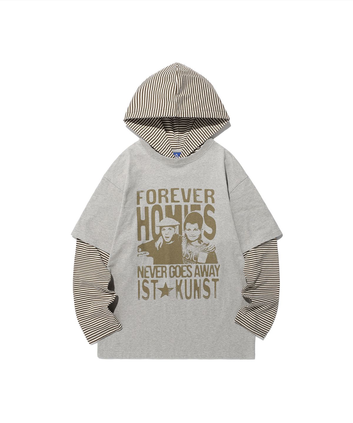 이스트쿤스트(ISTKUNST) FOREVER HOMIES LAYERED LS TEE_GREY(IK2FSMT550A)