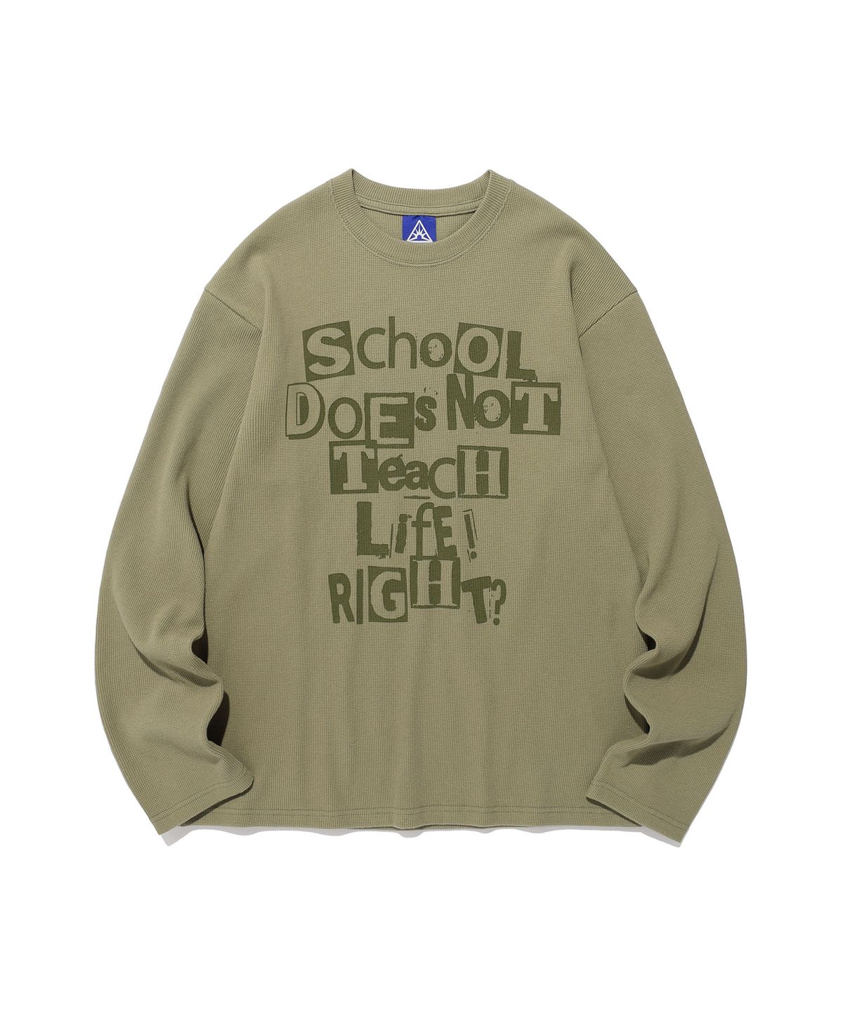 이스트쿤스트(ISTKUNST) DOES NOT TEACH WAFFLE LS TEE_KHAKI(IK2FSMT551A)