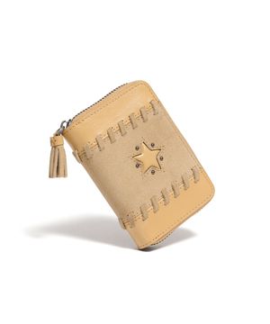 노바 테슬 지퍼 웨스턴 카드지갑 베이지