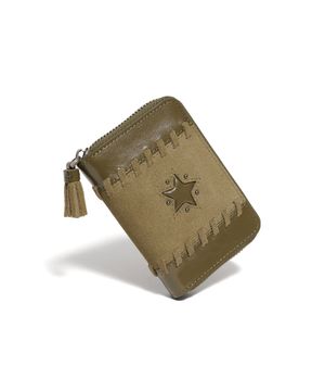 노바 테슬 지퍼 웨스턴 카드지갑 카키