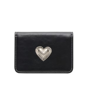 파이 하트 포토 슬롯 카드지갑 블랙