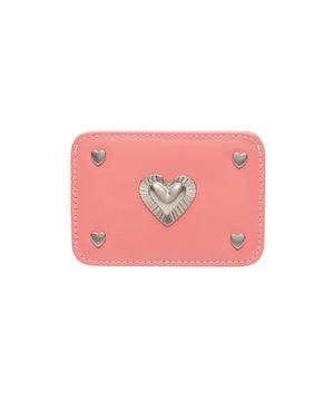 파이 하트 슬림 카드지갑 코랄