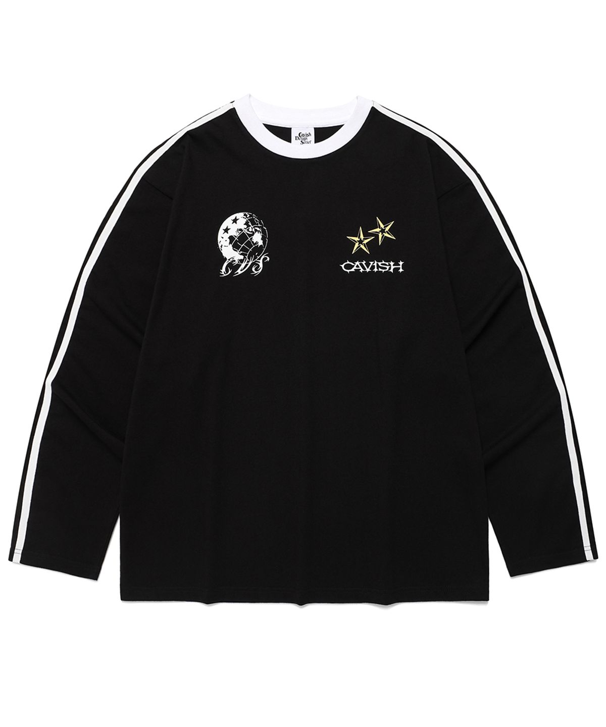 카비시(CAVISH) GLOBE FOOTBALL LS TEE BLACK(CV2FSUT552A)