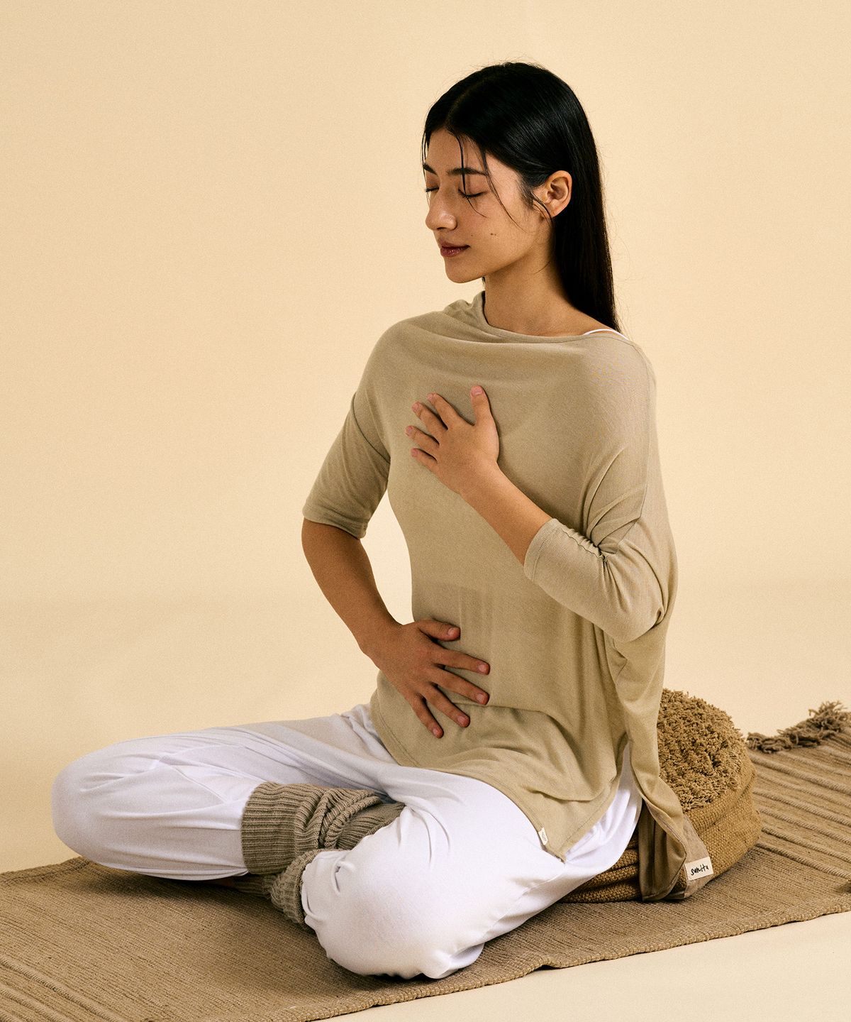 디야니(DHYANI) Isvara cover up t-shirt (Sand beige)