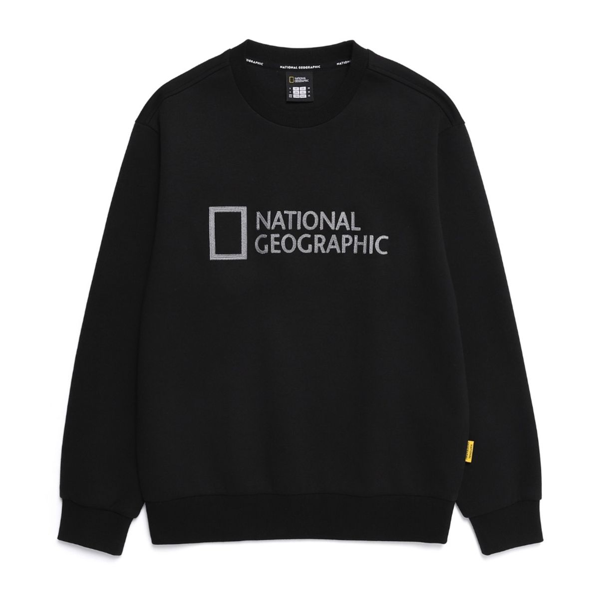 내셔널지오그래픽(NATIONALGEOGRAPHIC) N251USW911 폴하스 빅로고 베이직핏 맨투맨 CARBON BLACK