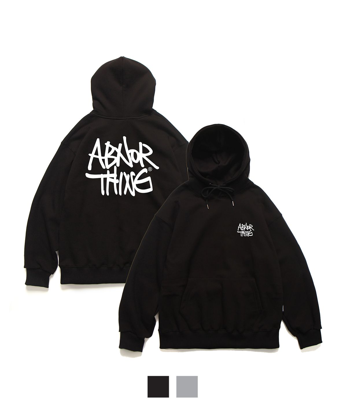 앱놀머씽(ABNORMALTHING) HW001 루즈핏 후드 블랙 (HW001 HOOD BLACK)