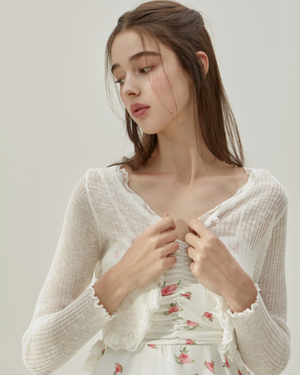 릴리안 레이스 원버튼 가디건