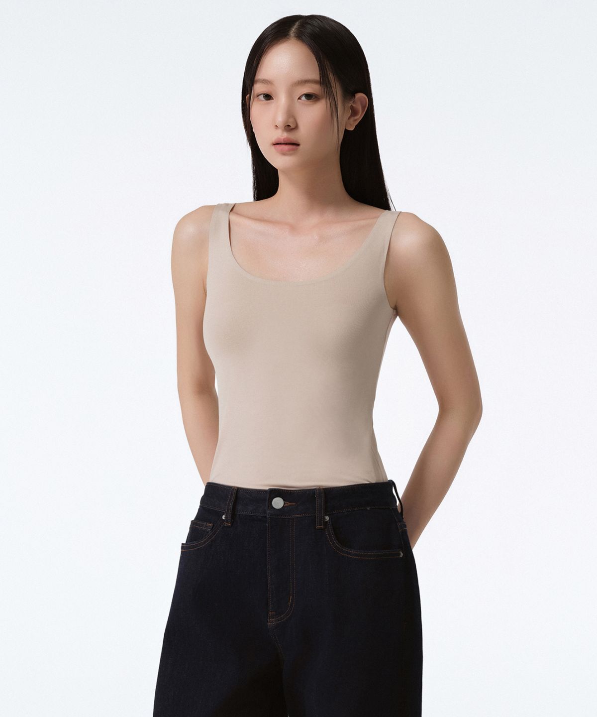 무신사 스탠다드 우먼(MUSINSA STANDARD WOMAN) [쿨탠다드] 우먼즈 슬리브리스 언더셔츠 [베이지]