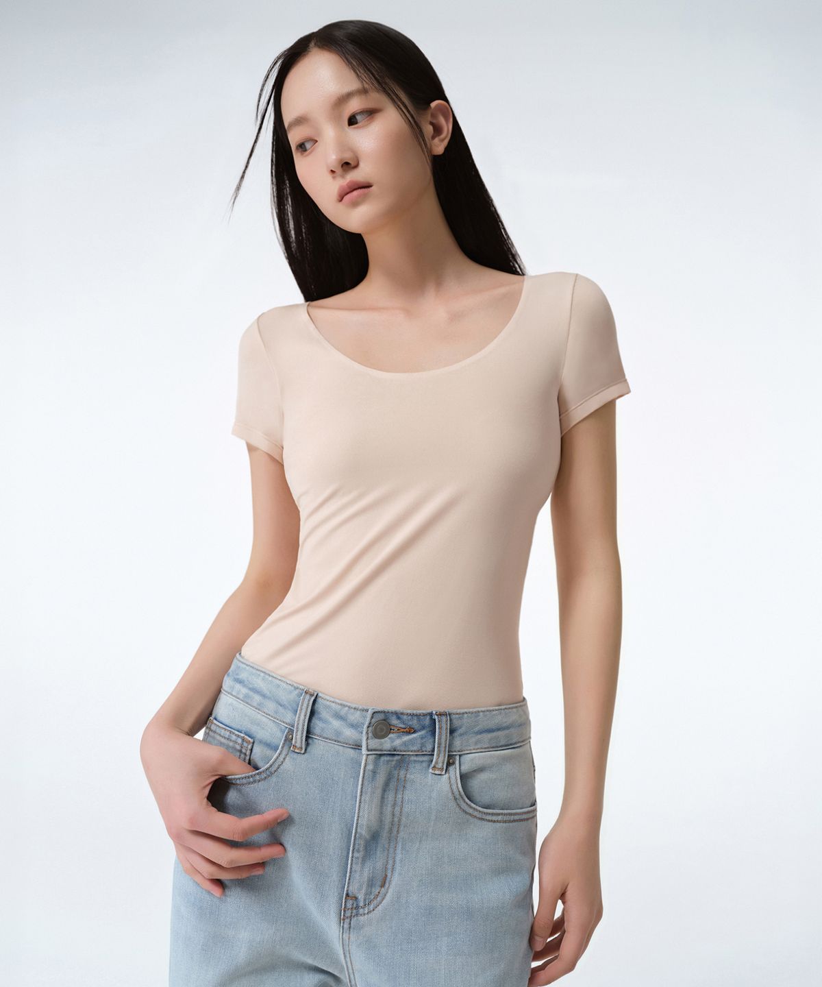 무신사 스탠다드 우먼(MUSINSA STANDARD WOMAN) [쿨탠다드] 우먼즈 스쿱 넥 언더셔츠 [라이트 베이지]