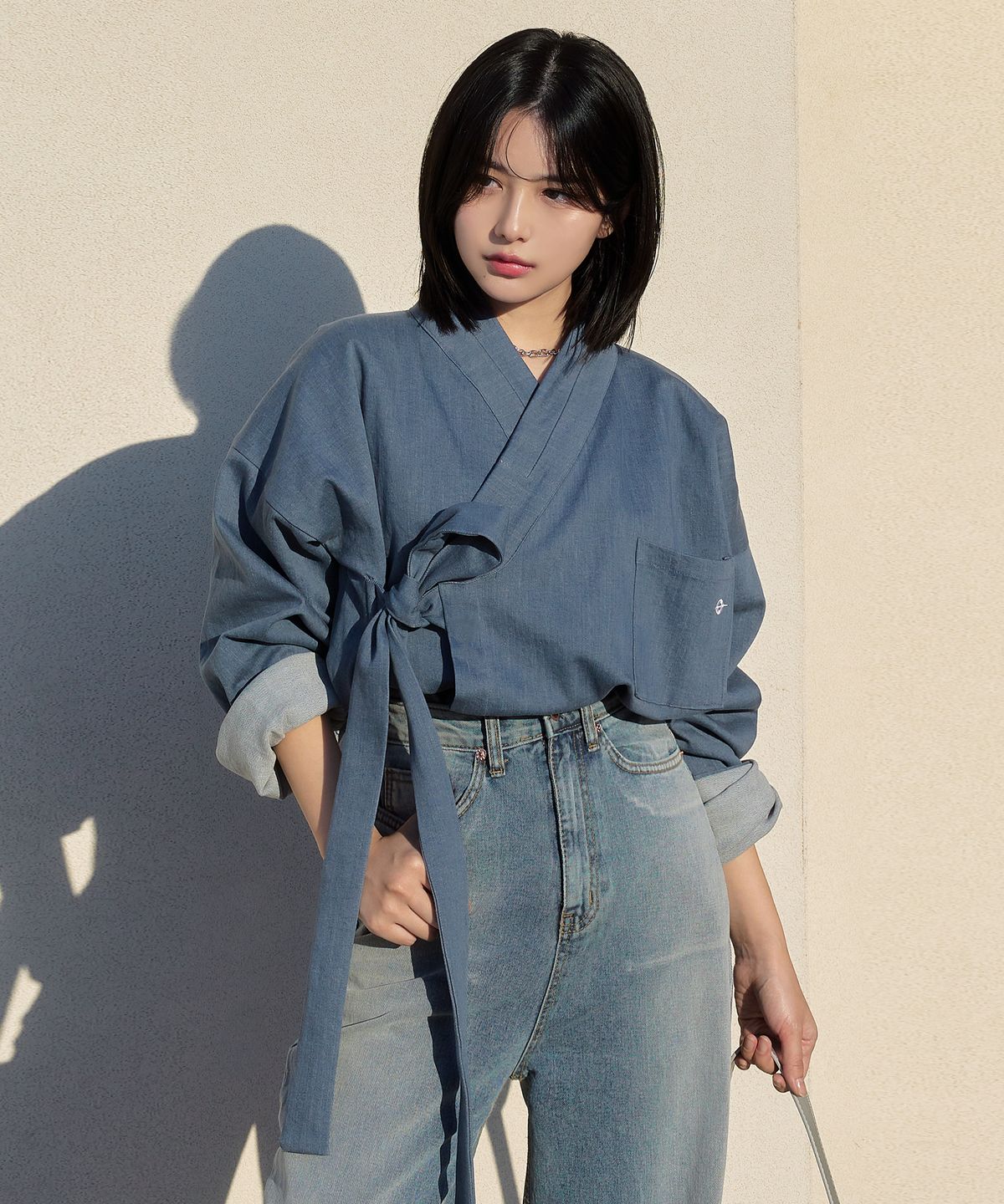티엠쓰리(TM3) 조선코어룩 데님 셔켓 저고리 연청