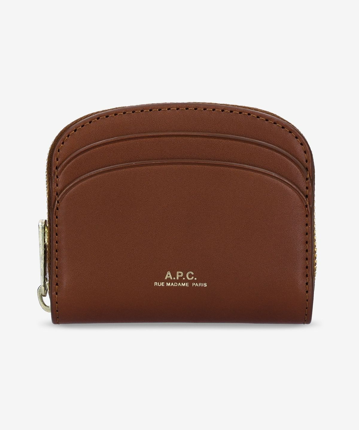 ☆A.P.C.☆ Mini Demilun Compact Card Holder Hazelnut PXAWVF6 MUSINSA | A.P.C. Mini Demilun Compact Card Holder - Hazelnut