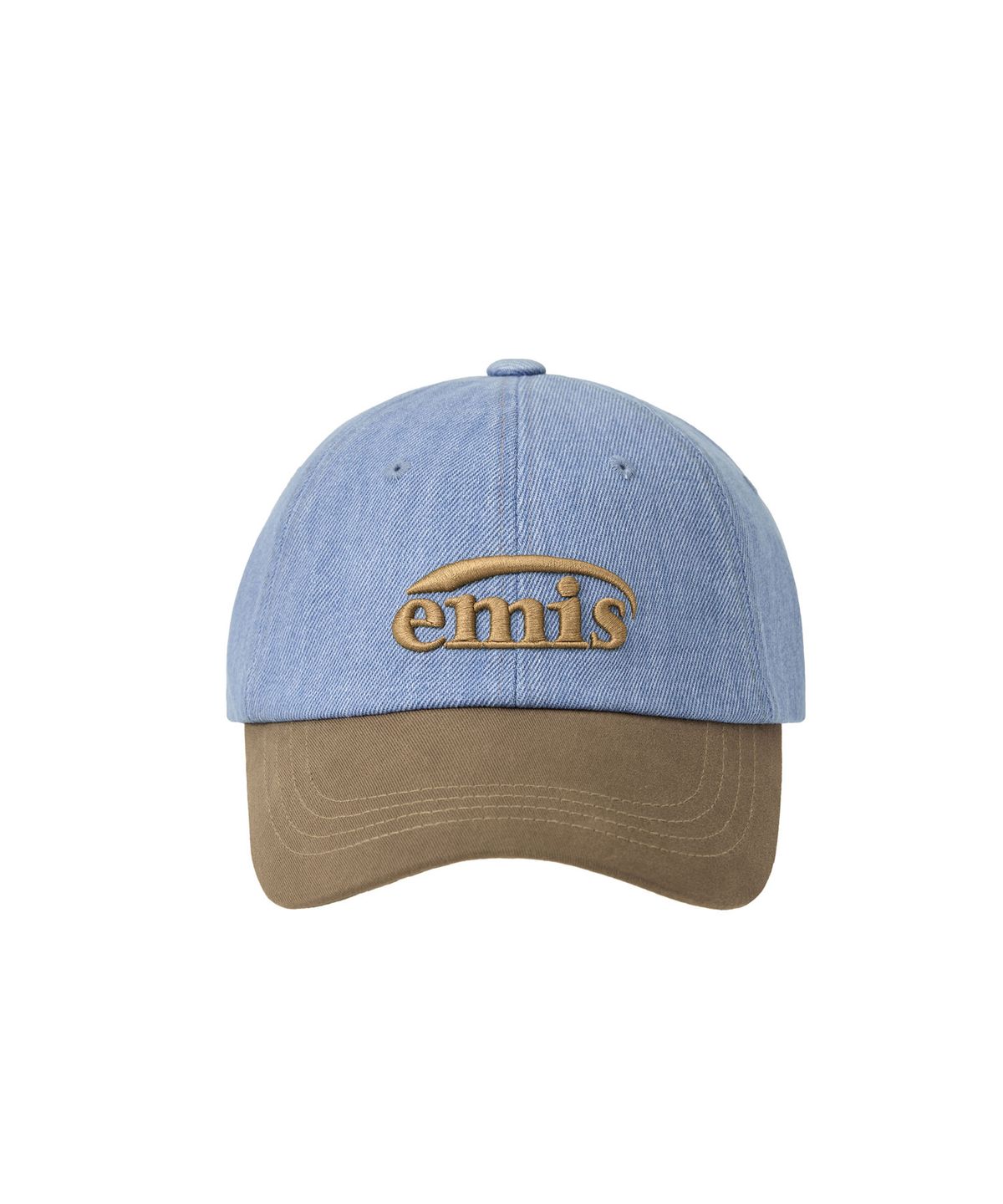 이미스(EMIS) WASHED DENIM BALL CAP-LIGHT BLUE DENIM/BROWN