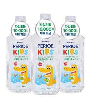 키즈 자일리톨 10000 무알콜 제로가글 사과향 320ml x 3개