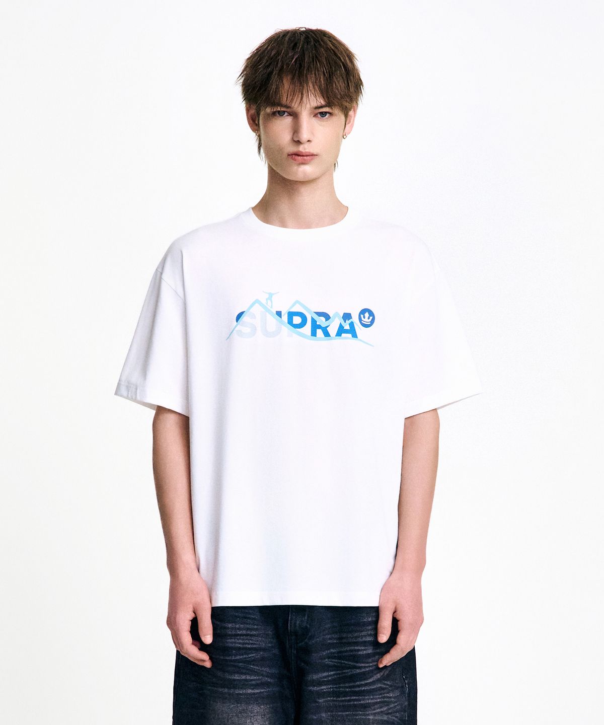수프라(SUPRA) 그래픽 믹스 반팔 티셔츠(WHITE)