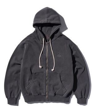 EVERYDAY AECA CLOVER ZIP UP HOODIE-WASHED CHARCOAL