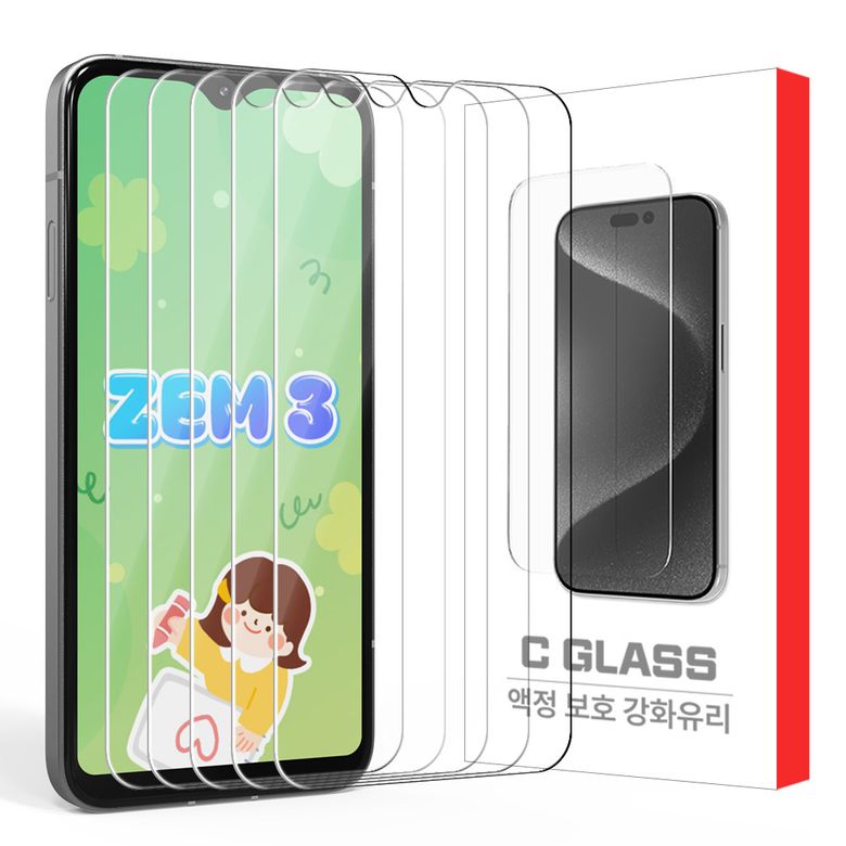 ZEM 포켓몬에디션3 C글라스 강화유리 액정보호 필름 5매