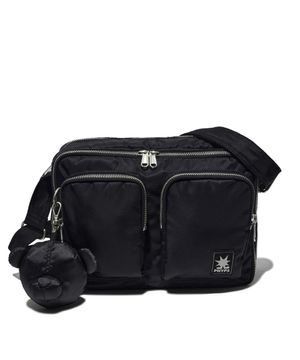 베어 키링 나일론 멀티 포켓 크로스백 (M)_블랙