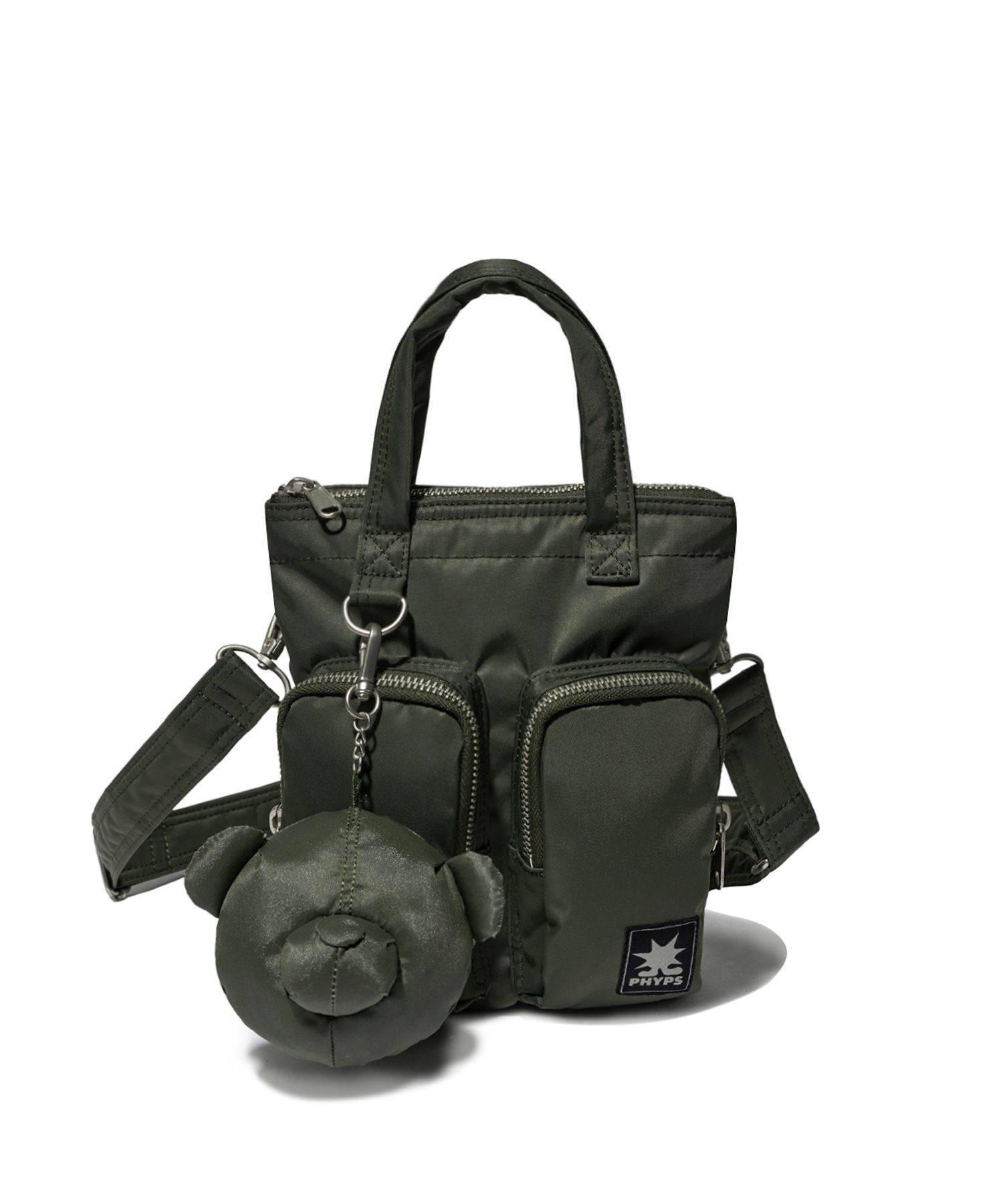 MUSINSA | PHYPS Bear Keyring Nylon Multi Pocket Crossbody MUSINSA | PHYPS Bear Keyring Nylon Multi Pocket Crossbody