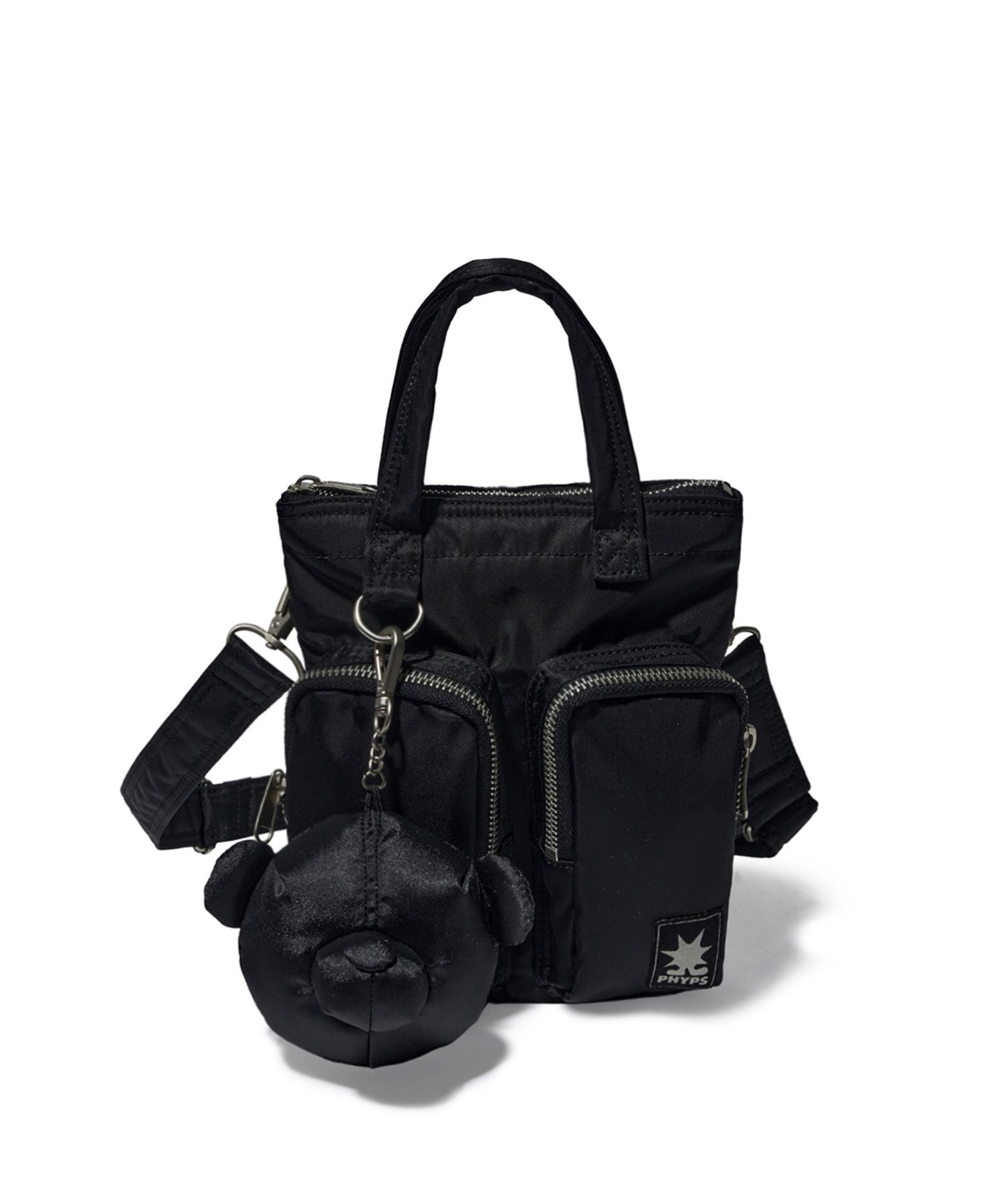 MUSINSA | PHYPS Bear Keyring Nylon Multi Pocket Crossbody