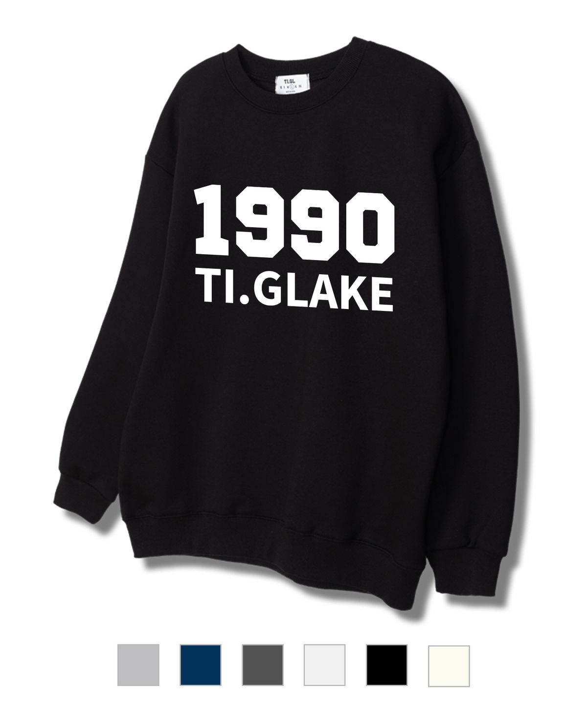 티글레이크(TI.GLAKE) 1990심플로고 오버핏 맨투맨 티셔츠 [기모안감]