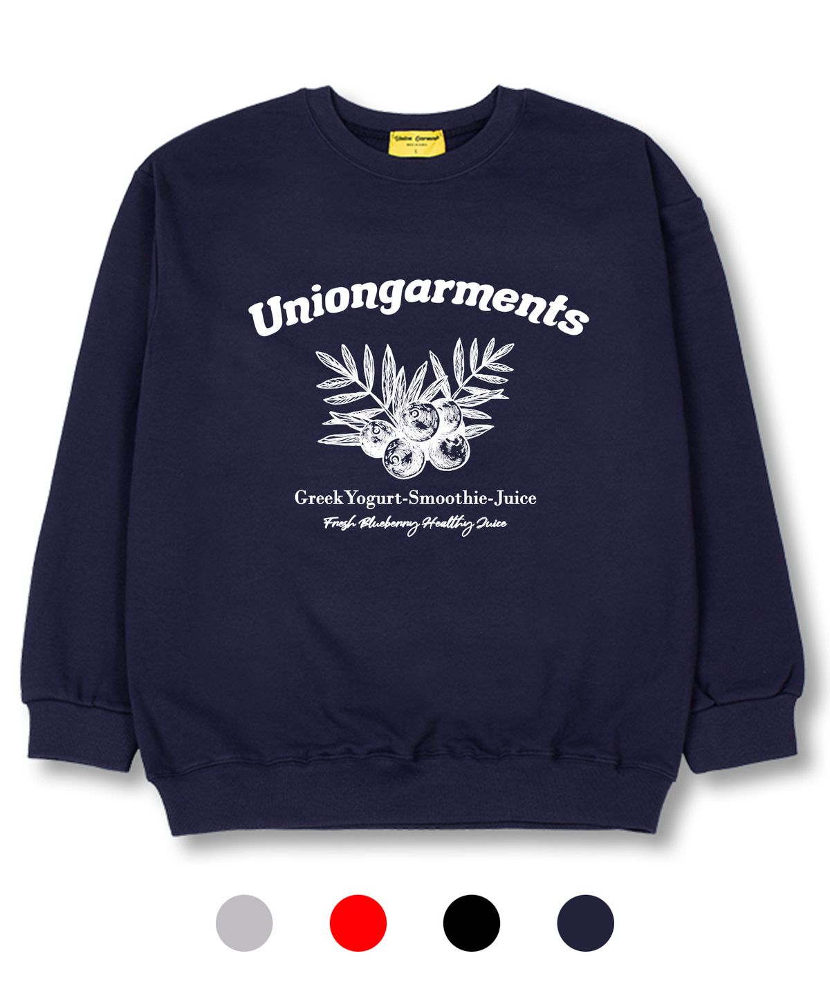 유니온가먼츠(UNION GARMENTS) 블루베리 쭈리 오버핏 맨투맨 티셔츠