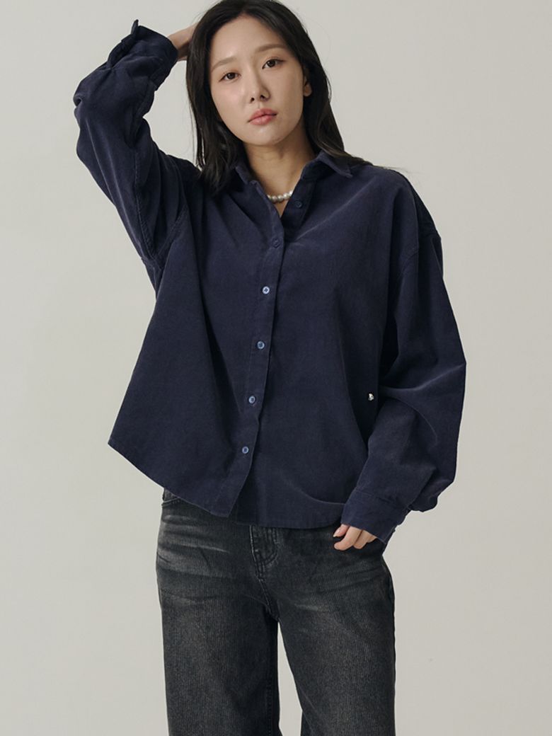 Monkey Lady Workwear Corduroy Shirts_Navy