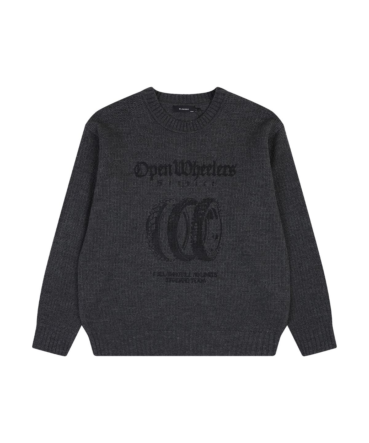 더블유스탠다드(W STANDARD) 그래픽 니트 [CHARCOAL]