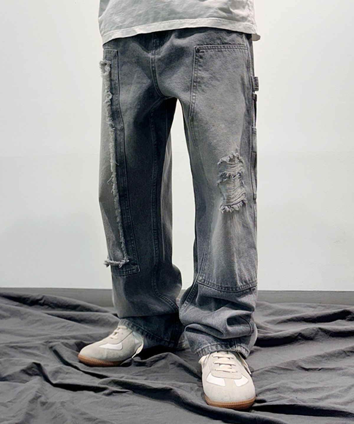 더블유스탠다드(W STANDARD) 데님 카펜터 팬츠 [GRAY]