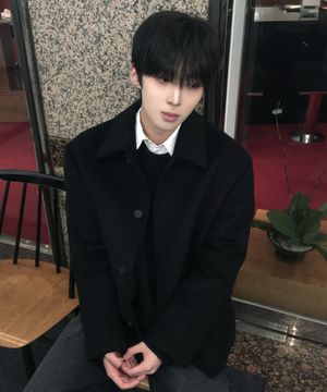 [ON]두굿_캐시미어 세미 오버핏 하프 코트 - 3color