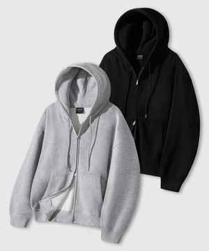 2WAY 오버핏 스웨트 후드 집업_3COLOR