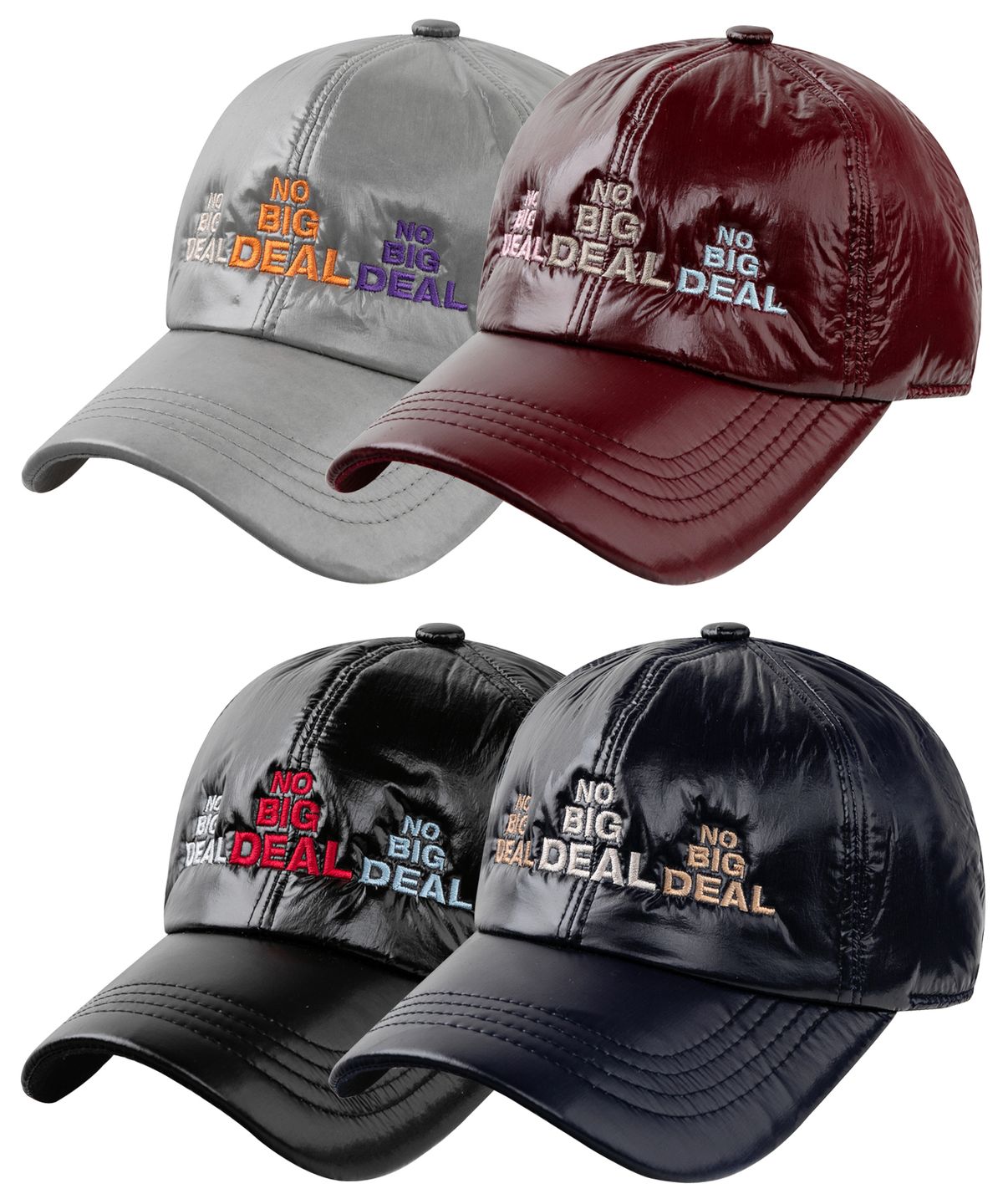 윅(WICK) NO BIG DEAL 글로시 패딩 볼캡