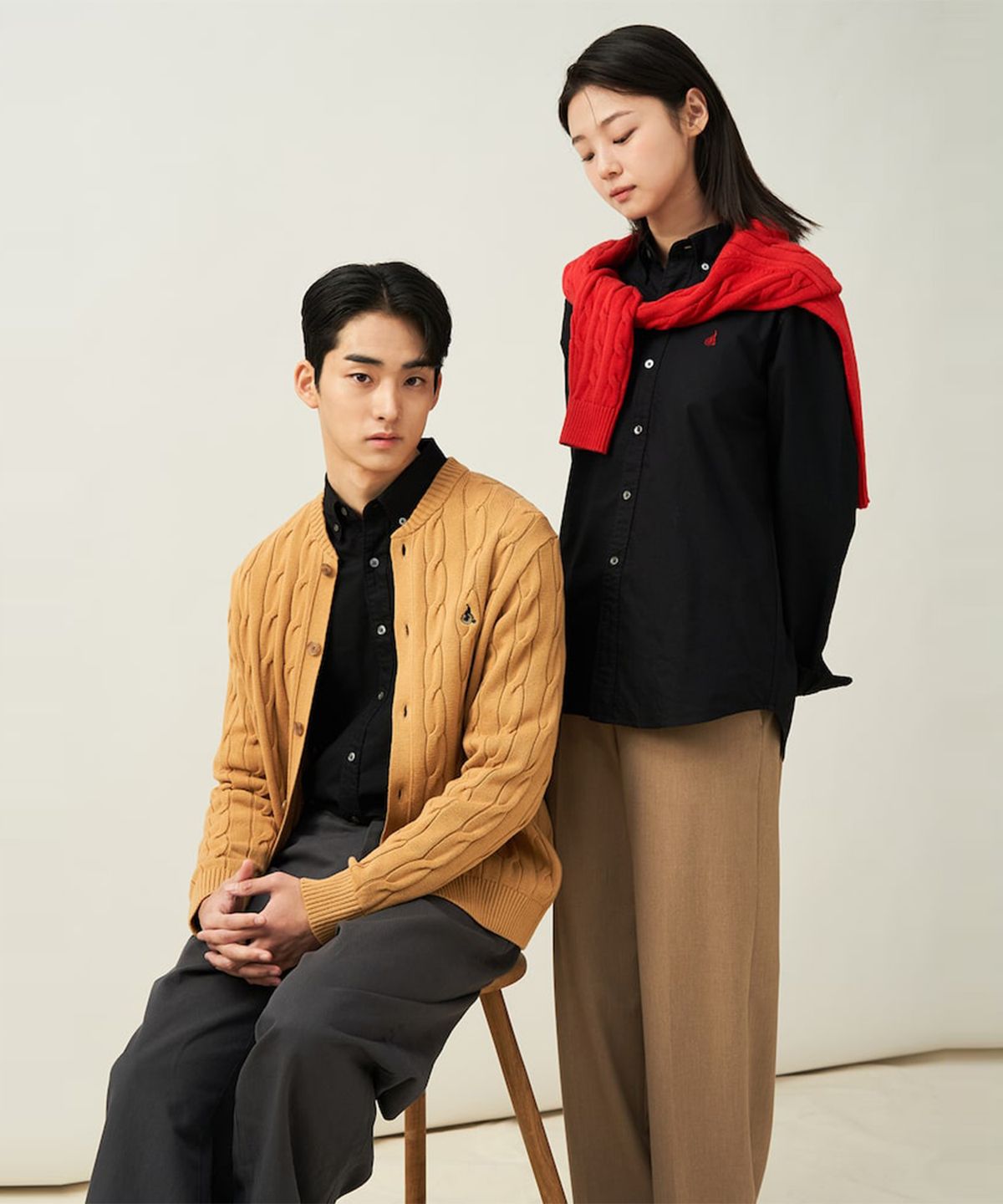 빈폴 멘(BEANPOLE MEN) [Essential] 남녀공용 옥스퍼드 솔리드 셔츠  블랙